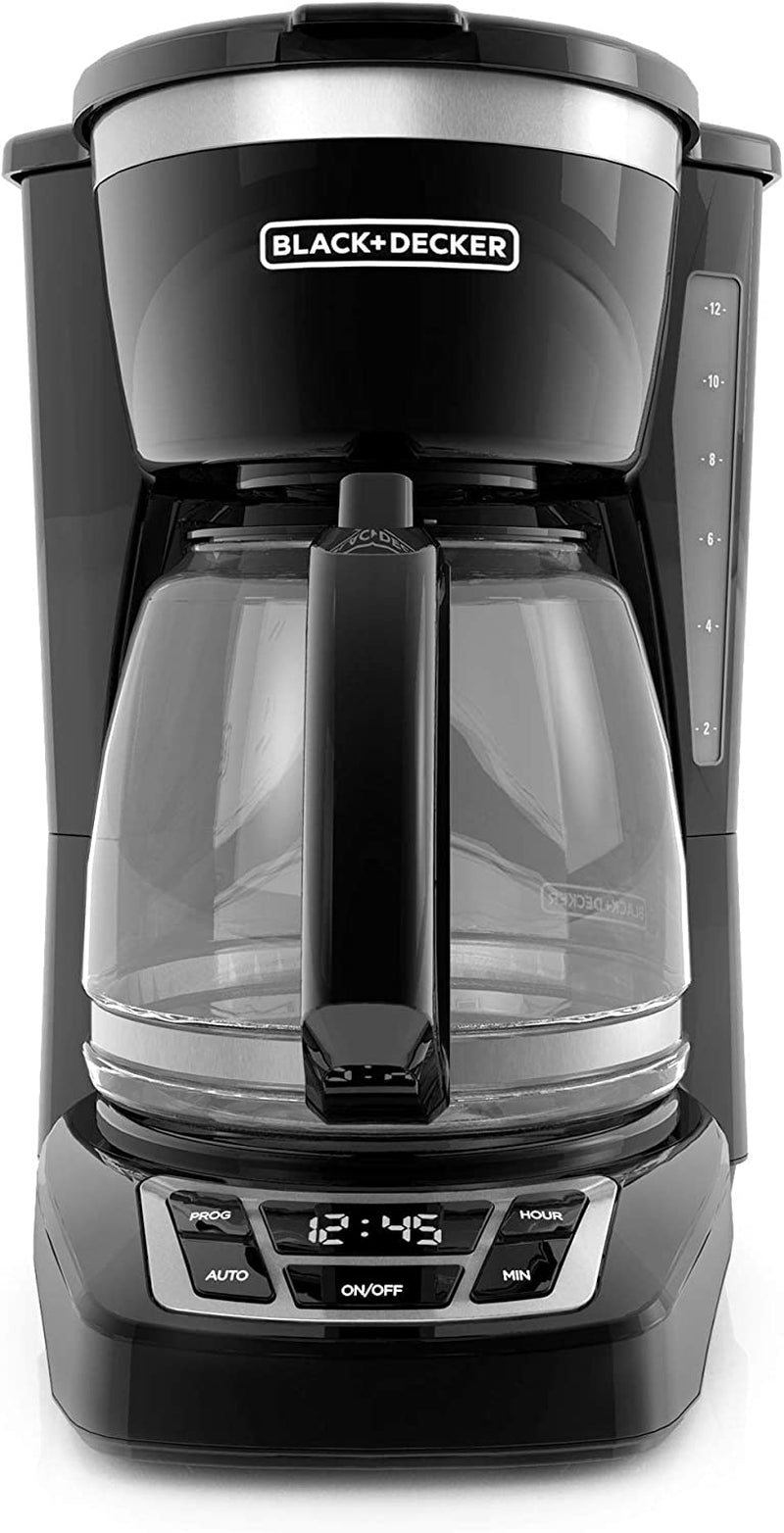 12-Cup Digital Coffee Maker, CM1160B, Programmable, Washable Basket Filter, Sneak-A-Cup, Auto Brew, Water Window, Keep Hot Plate, Black
