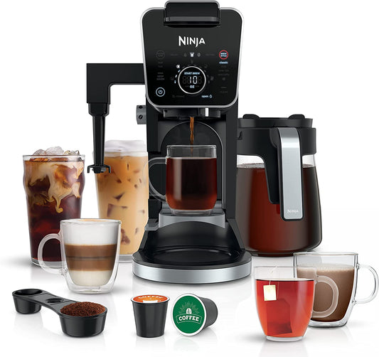 CFP301 Dualbrew Pro Specialty 12-Cup Coffee Maker with Glass Carafe, Single-Serve, Grounds, Compatible with K-Cup Pods, with 4 Brew Styles, Iced Coffee Maker, Frother & Hot Water System, Black