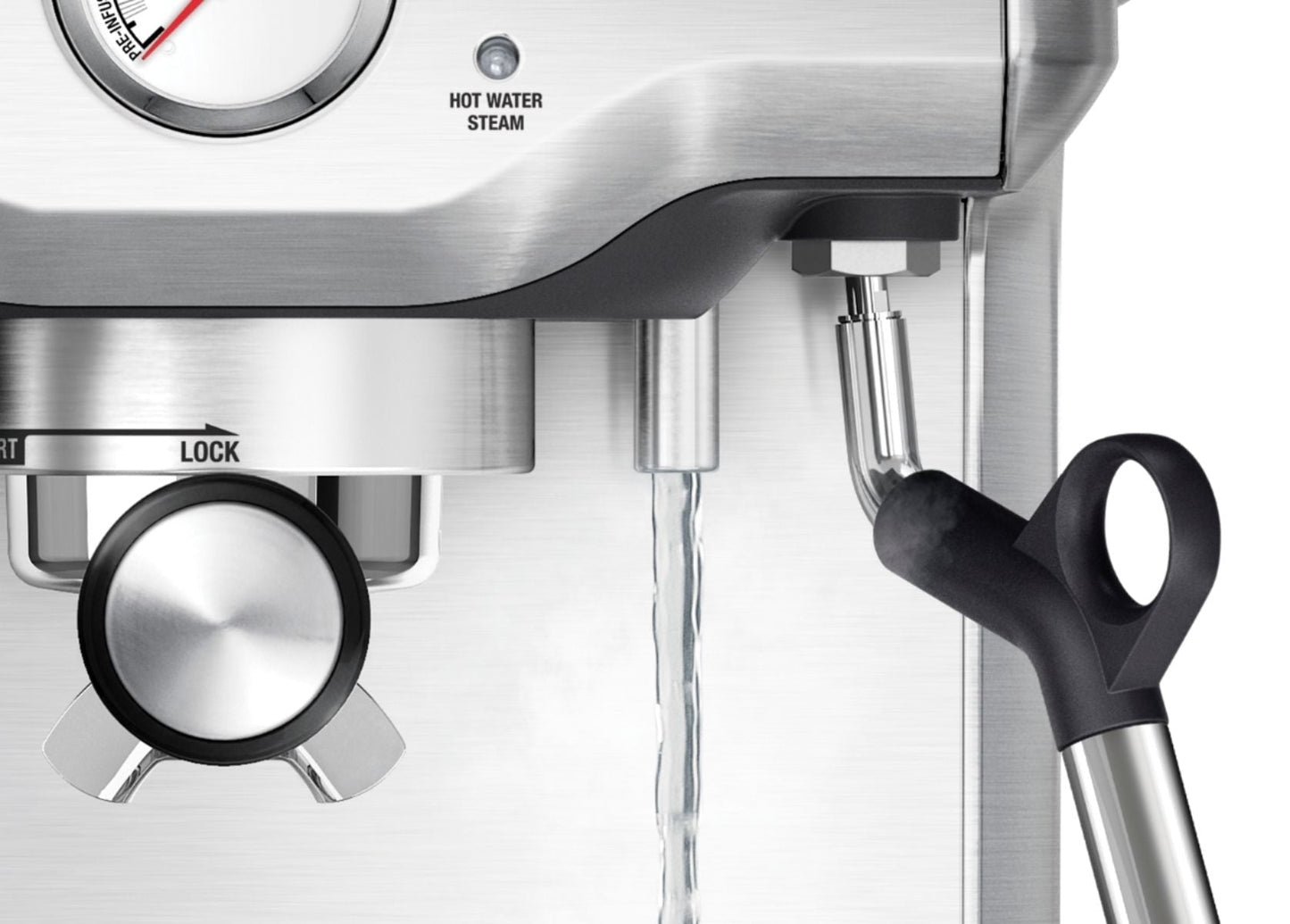 Breville - the Infuser Manual Espresso Machine with 15 bars of pressure, Milk Frother and Water filtration - Silver
