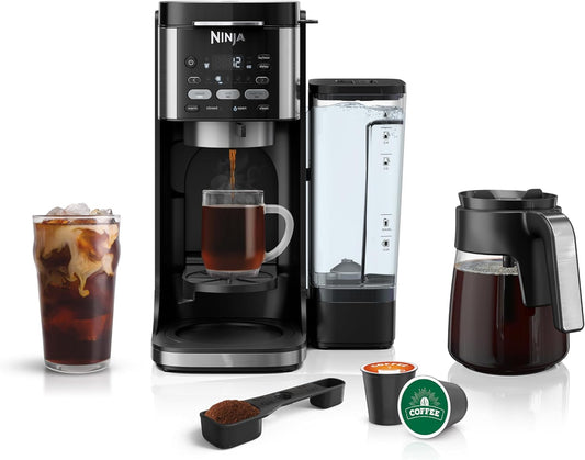 CFP101 Dualbrew Hot & Iced Coffee Maker, Single-Serve, Compatible with K-Cups & 12-Cup Drip Coffee Maker, Black