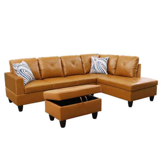 3 – Piece Vegan Leather Sectional